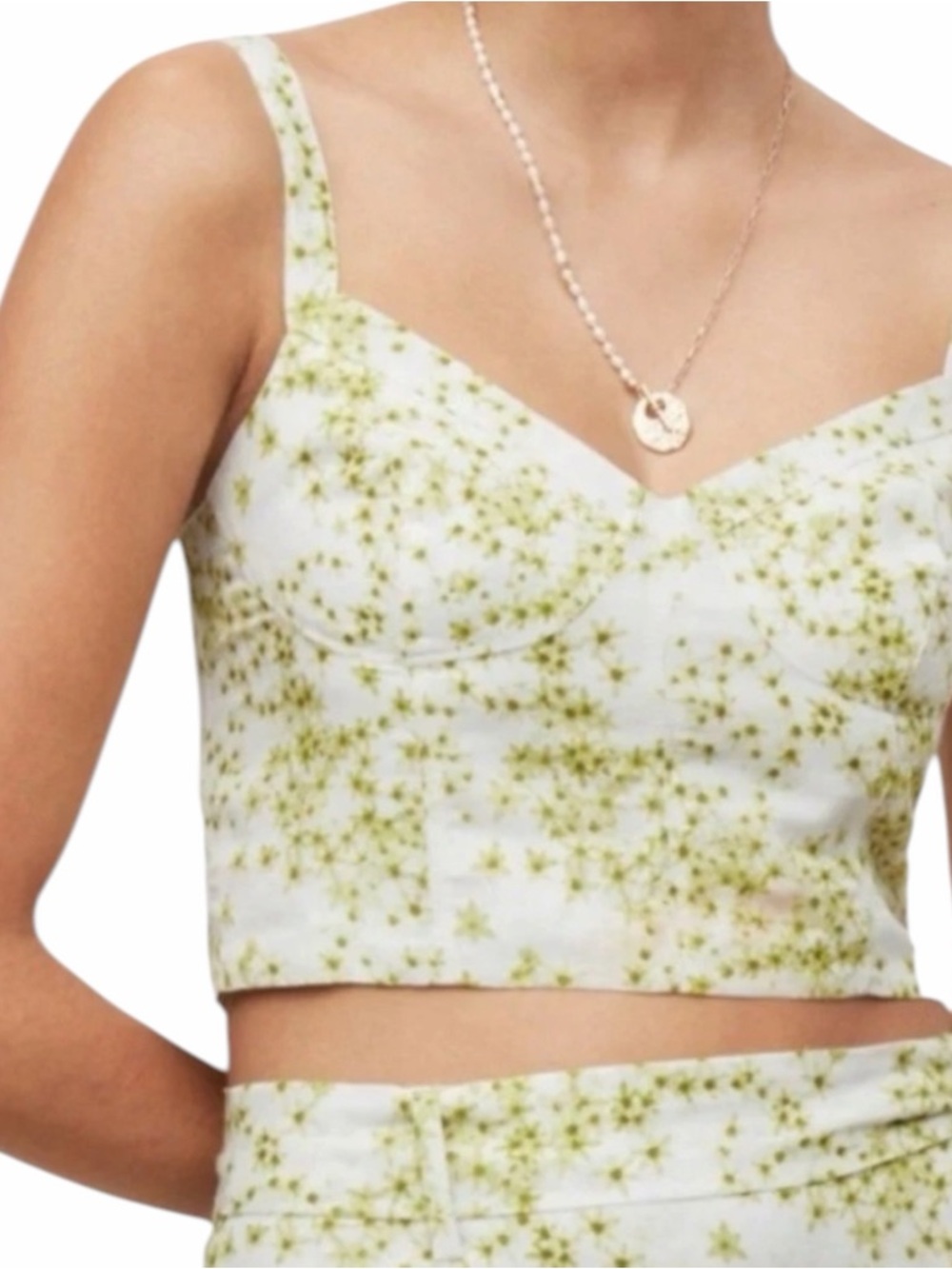 AllSaints Cassia Floral Bustier Crop Top 6